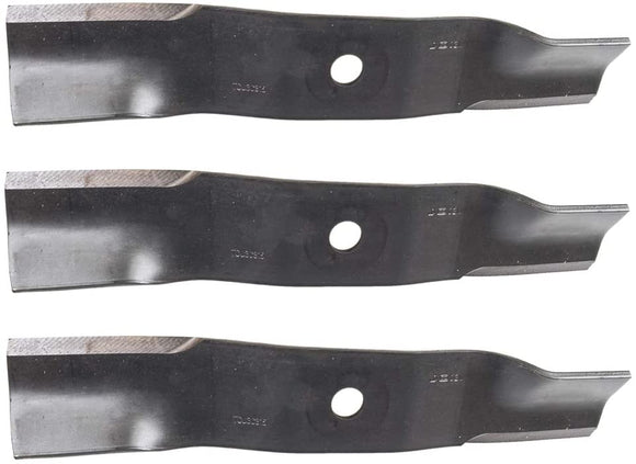 3-Pack John Deere Z720E Mid-Duty ZTrak Mower - PC13617 Hi Lift Blade Compatible Replacement